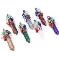 Gemstone Pendants Jewelry, with brass wire, Conical, polished, different materials for choice & Unisex, more colors for choice, 15x62mm, Sold By PC