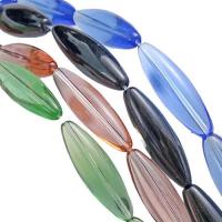 Kristall-Perlen, Kristall, Reis, zufällig gesendet & DIY, gemischte Farben, 12x40mm, ca. 10PCs/Strang, verkauft von Strang