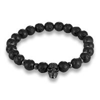 Lava Bracelet, with Brass, Skull, fashion jewelry & Unisex, more colors for choice, 8mm, Length:Approx 7.48 Inch, Sold By PC
