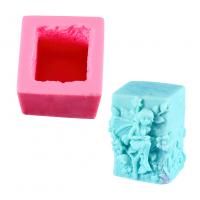 Conjunto de moldes epóxi DIY, silicone, rosa, 73x73x76mm, vendido por PC