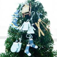 Erdő Karácsonyfa dekoráció, ecsetkezelés, Karácsonyi ékszer, több színt a választás, 110x140mm, 12PC-k/Box, Által értékesített Box