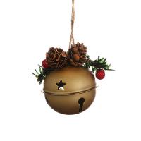 Iron Christmas Tree Decoration with Wood & Plastic Christmas Bell brushwork Christmas jewelry nickel lead & cadmium free Sold By PC