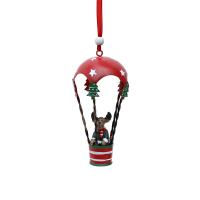 Iron Christmas Tree Decoration, Hot Balloon, brushwork, Christmas jewelry, more colors for choice, 55x110mm, Sold By PC