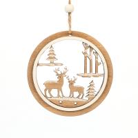 Wood Christmas Tree Decoration, Star, brushwork, Different Shape for Choice & Christmas jewelry, coffee color, Sold By PC