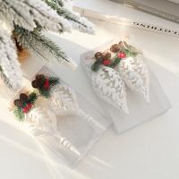 plástico PVC Decoración del árbol de Navidad, Concha, Joyas de Navidad & diverso tamaño para la opción, Blanco, 2PCs/Bolsa, Vendido por Bolsa