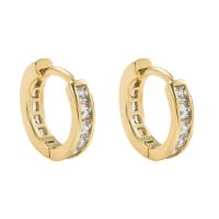 Cubic Zirconia Micro Pave Brass Earring, gold color plated, different styles for choice & micro pave cubic zirconia & for woman, gold, 13x12mm, Sold By Pair