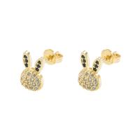 Cubic Zirconia Micro Pave Brass Earring, gold color plated, different styles for choice & micro pave cubic zirconia & for woman, gold, 10x7mm, Sold By Pair
