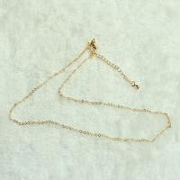 Brass Chain Necklace with 1.96 inch extender chain 14K gold plated DIY Length Approx 17.71 Inch Sold By Lot