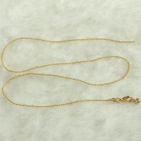 Messing Kette Halskette, 14 K vergoldet, DIY & Kugelkette, 10mm, Länge:ca. 17.71 ZollInch, 10PCs/Menge, verkauft von Menge