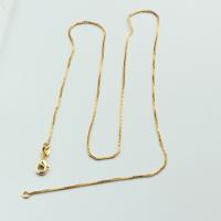 Brass Chain Necklace plated DIY & box chain 0.80mm Length Approx 17.71 Inch Sold By Lot