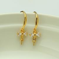 Cubic Zirconia Micro Pave Brass Earring plated DIY & micro pave cubic zirconia Sold By Lot