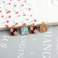 Tibetan Style Enamel Pendants, gold color plated, DIY & hollow, more colors for choice, 10x15mm, 20PCs/Lot, Sold By Lot