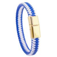 PU Leather Cord Bracelets with Zinc Alloy fashion jewelry & Unisex Length Approx 8.27 Inch Sold By PC