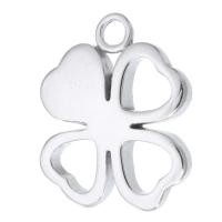 Stainless Steel Pendants, 316 Stainless Steel, Four Leaf Clover, DIY & hollow, original color, 19x23x3.50mm, Hole:Approx 3mm, Sold By PC