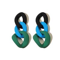 Acrylic Jewelry Earring, fashion jewelry & for woman, more colors for choice, 50x20mm, Sold By Pair