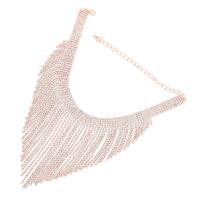 Fashion Fringe Necklace, Tibetan Style, with 14.3cm extender chain, plated, fashion jewelry & for woman & with rhinestone, more colors for choice, 113mm, Length:29.2 cm, Sold By PC