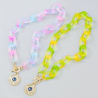 Resin Necklace Zinc Alloy gold color plated fashion jewelry & for woman & enamel Length 45.2 cm Sold By PC