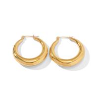 Acier inoxydable Levier Retour Earring, Acier inoxydable 304, bijoux de mode & pour femme, doré, 32x35mm, Vendu par paire