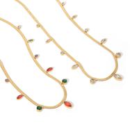 Edelstahl Schmuck Halskette, 304 Edelstahl, mit kubischer Zirkonia, mit Verlängerungskettchen von 5cm, Modeschmuck & für Frau, keine, Länge:ca. 41 cm, verkauft von PC