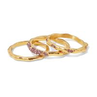 Rustfrit stål Rhinestone fingre Ringe, 304 rustfrit stål, Donut, mode smykker & forskellig størrelse for valg & for kvinde & med rhinestone, flere farver til valg, Indvendig diameter:Ca. 18mm, Solgt af PC