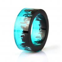 Resin Finger Ring Donut epoxy gel & Unisex blue Sold By PC