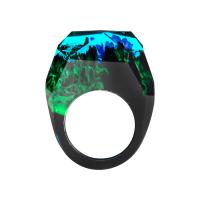Resin Finger Ring with Black Sandalwood epoxy gel & Unisex 12mm Sold By PC
