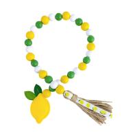 Hanging Ornaments, Wood, with Felt & Linen, Lemon, more colors for choice, 16mm, Length:Approx 64 cm, Sold By PC