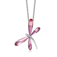 Crystal Zinc Alloy Necklace with Crystal with 5cm extender chain Dragonfly platinum plated for woman & faceted nickel lead & cadmium free Length Approx 45 cm Sold By PC