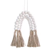 Hanging Ornaments Wood with Linen Sold By PC