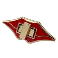 Zinc Alloy Bag Lock gold color plated DIY & enamel red nickel lead & cadmium free Sold By PC