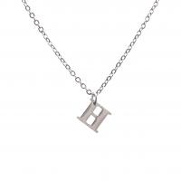 Stainless Steel Jewelry Necklace 304 Stainless Steel Alphabet Letter Galvanic plating Unisex Length 15.75 Inch Sold By PC