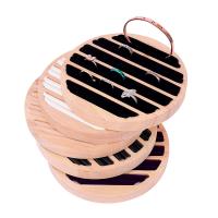 Wood Ring Display with PU Leather & Velveteen Round durable 150mm Sold By PC