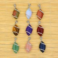 Gemstone Pendants Jewelry, Tibetan Style, with Gemstone, different materials for choice & Unisex, nickel, lead & cadmium free, 37x17mm, Sold By PC