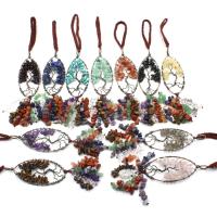 Hanging Ornaments, Tibetan Style, with Gemstone & Cotton Cord, different materials for choice, nickel, lead & cadmium free, 35*80mm, Sold By PC
