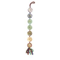 Hanging Ornaments, Resin, with Gemstone, 38*38*7mm, Length:Approx 45 cm, Sold By PC