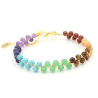 Gemstone Bracelets, Tibetan Style, with Gemstone, with 1.97inch extender chain, Double Layer & fashion jewelry & Unisex, nickel, lead & cadmium free, Length:Approx 7.48 Inch, Sold By PC