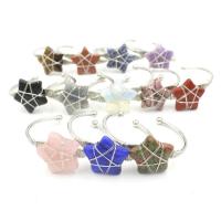 Gemstone Bracelets, Tibetan Style, with Gemstone, Star, fashion jewelry & Unisex, nickel, lead & cadmium free, 30x30mm, Inner Diameter:Approx 60mm, Sold By PC