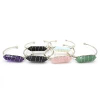 Gemstone Bracelets, Tibetan Style, with Gemstone, fashion jewelry & Unisex, nickel, lead & cadmium free, 12x40mm, Inner Diameter:Approx 60mm, Sold By PC