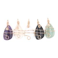 Gemstone Pendants Jewelry, Brass, with Gemstone, different materials for choice & Unisex, nickel, lead & cadmium free, 10x20x40mm, Sold By PC