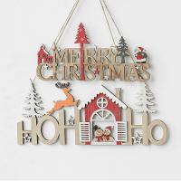 Wood Christmas Tree Decoration Alphabet Letter brushwork Christmas jewelry Sold By PC