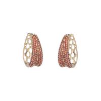 Cubic Zirconia Micro Pave Brass Earring Teardrop plated fashion jewelry & micro pave cubic zirconia & for woman nickel lead & cadmium free Sold By Pair