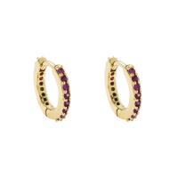 Cubic Zirconia Micro Pave Brass Earring gold color plated micro pave cubic zirconia & for woman 12mm Sold By Pair