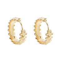 Cubic Zirconia Micro Pave Brass Earring gold color plated & micro pave cubic zirconia & for woman gold Sold By Pair