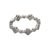 Cubic Zirconia micr3ofono pavimenta anillos de plata esterlina, Plata de ley 925, chapado en platina real, Ajustable & micro arcilla de zirconia cúbica & para mujer, color original, Vendido por UD