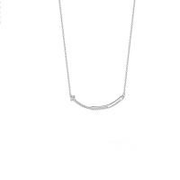 Kubischer Zirkon Micro Pave Sterling Silber Halskette, 925er Sterling Silber, plattiert, Micro pave Zirkonia & für Frau, keine, 22mm, Länge:ca. 17.7 ZollInch, verkauft von PC