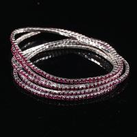 Rhinestone Bracelet with Zinc Alloy plated Korean style & for woman 2mm Length Approx 6.7-7 Inch Sold By Lot