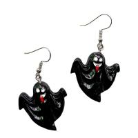 Resin Earring with Zinc Alloy plated Halloween Design & for woman 40mm Sold By Lot