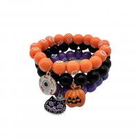 Halloween Bracelet, Resin, Halloween Design & Unisex, more colors for choice, 10mm, 5Strands/Lot, 18PCs/Strand, Sold By Lot