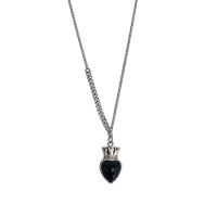 Brass Necklace, with 1.97inch extender chain, Heart, fashion jewelry & for woman & with rhinestone, nickel, lead & cadmium free, Length:Approx 15.75 Inch, Sold By PC
