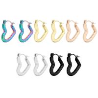 Stainless Steel Lever Back Earring, 304 Stainless Steel, Heart, Vacuum Ion Plating, fashion jewelry & for woman, more colors for choice, 18.50x20x3mm, Sold By Pair